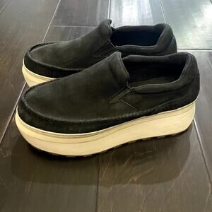 UGG Martin Platform Sneaker Slip Ons Black White Women's Size 8